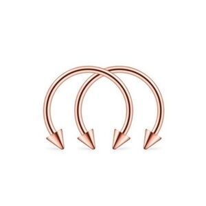 Stainless Steel Rose Gold Horseshoe Jewelry with Spikes